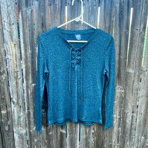 ZeroXposure Lace Up Sweater